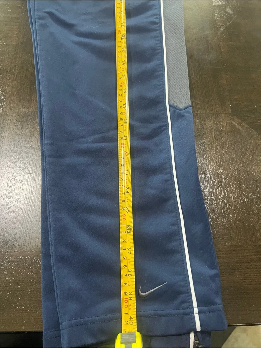 Nike Vintage Men's Navy Blue/Gray Track Pants L
